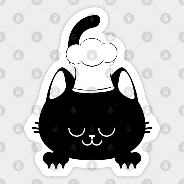 Black kitty chef Sticker by AnnArtshock